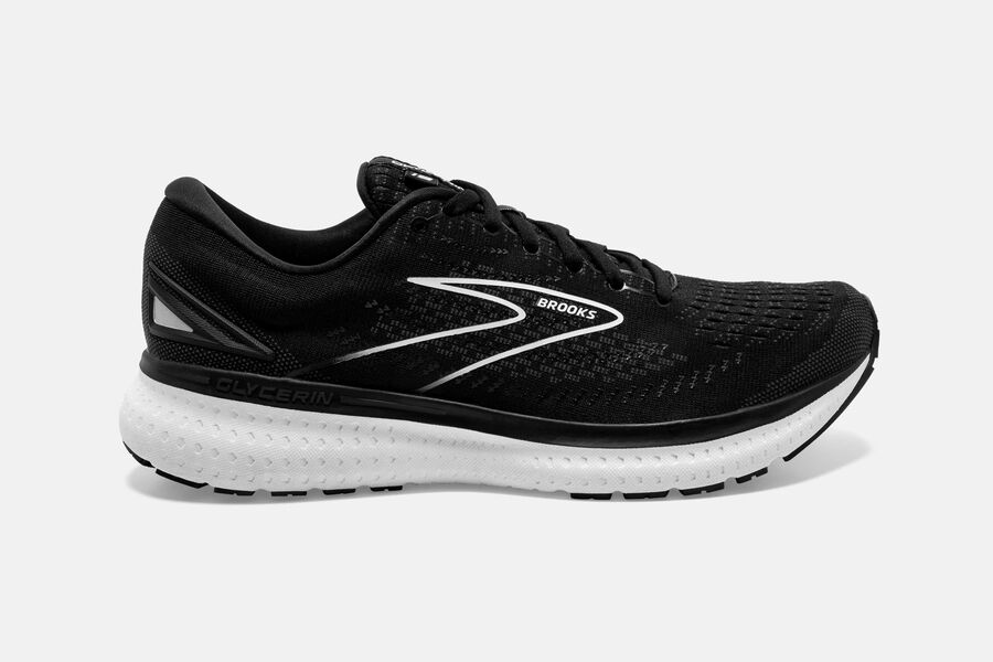 Brooks Running Shoes Womens Black/White - Glycerin 19 Road - 3649-HYXLU